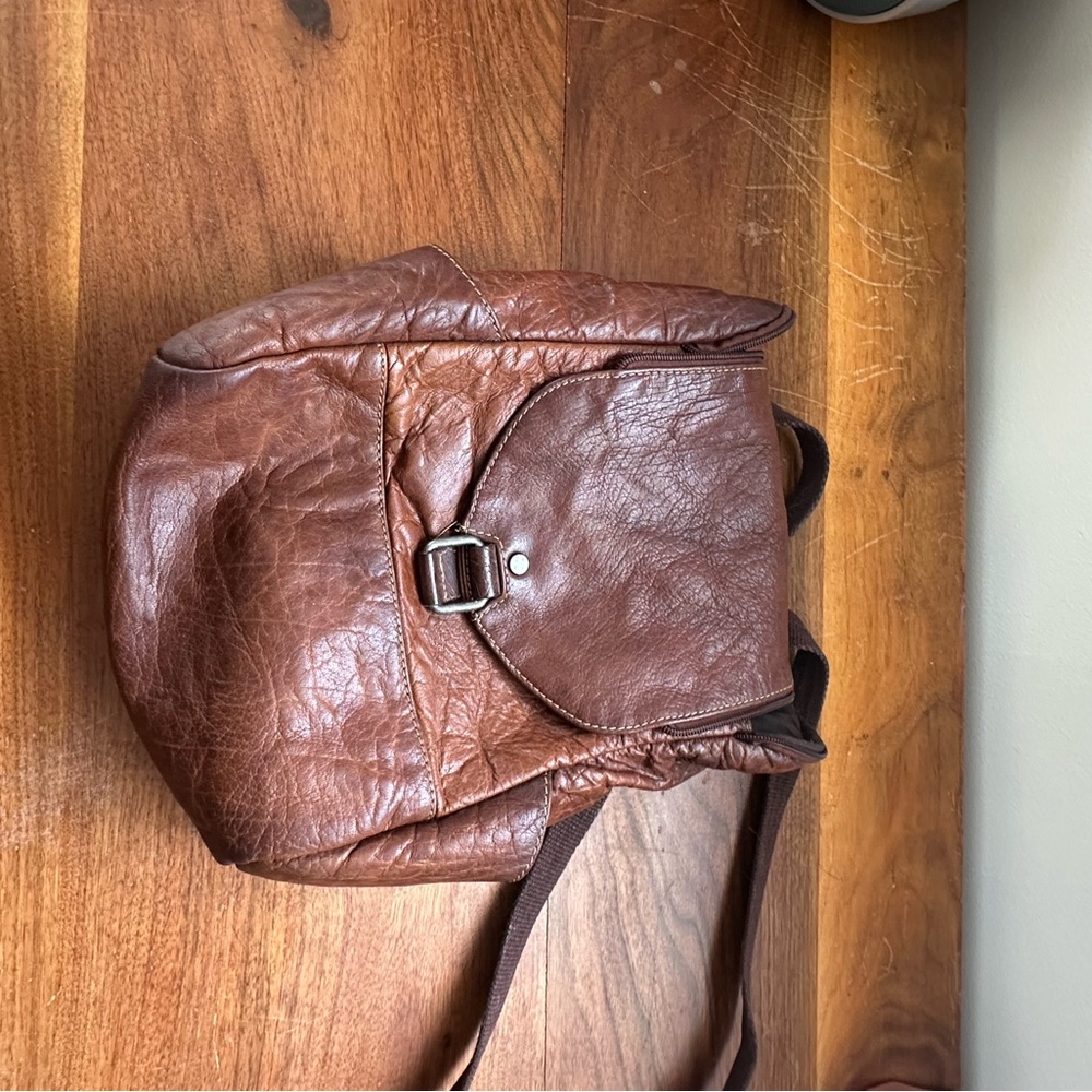Brown Leather Backpack